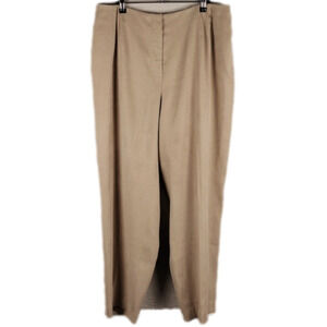 Talbots Woman Vintage Camel Faux Suede High Rise Zipper Front Straight Leg Pant